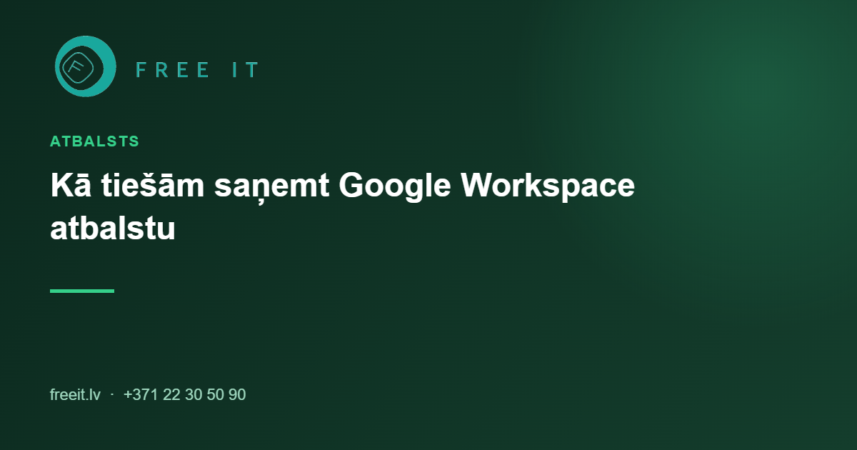 Google Workspace atbalsts un palidziba