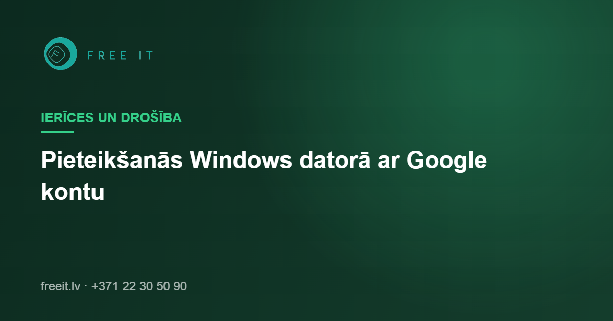 GCPW: pieteikšanās Windows datorā ar Google kontu